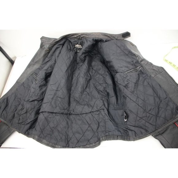 Vintage wilsons Mens 42 distressed leather jacket biker cafe racer asymmetrical - Picture 10 of 16